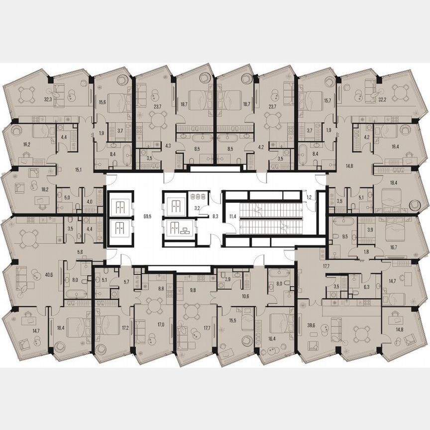 3-к. квартира, 95,2 м², 26/32 эт.