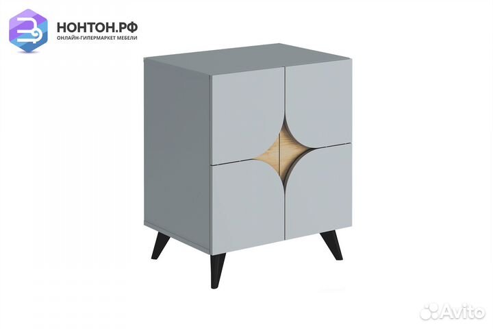 Тумба для обуви Монро шиншилла серая / дуб крафт з