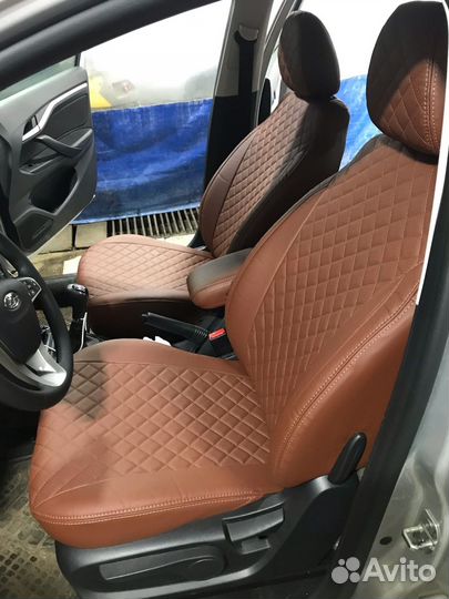 Чехлы Лада Веста Экокожа ромб Автопилот