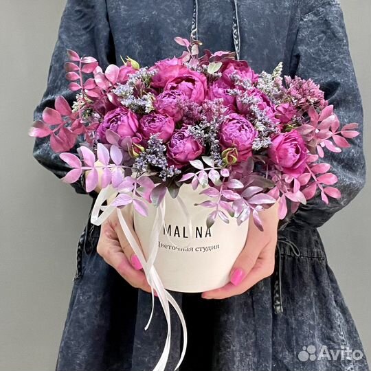 Букет в корзине, букет в коробке