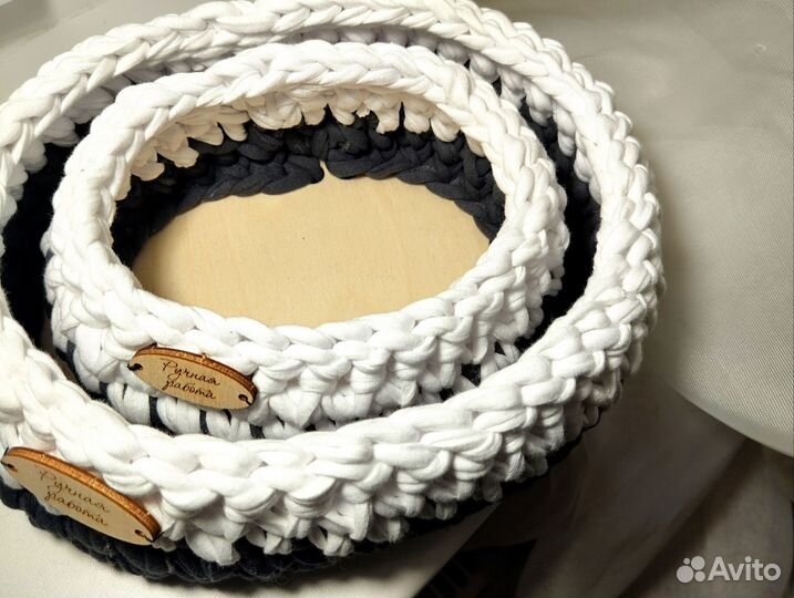 Корзинка из трикотажной пряжи