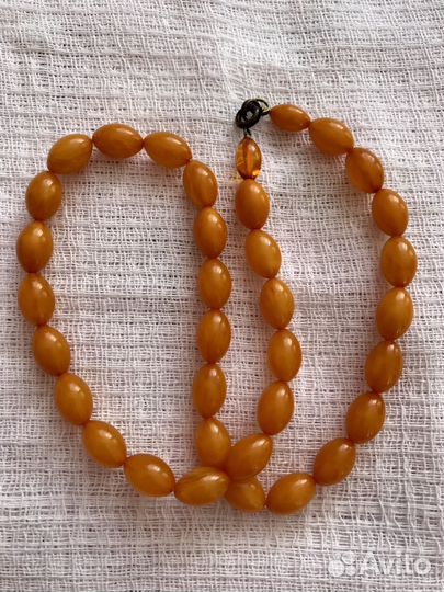 Бусы янтарь, винтаж, 3 шт