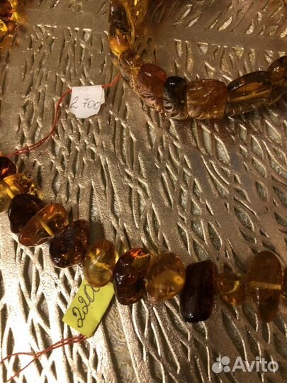 Бусы и браслет из янтаря