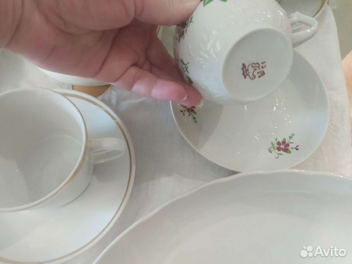 Фарфоровая посуда чайные пары молочник