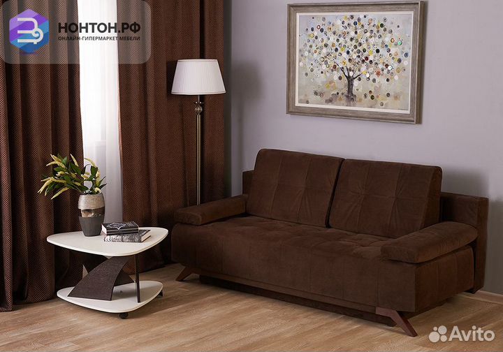 Диван еврокнижка Баден-Баден коричневый
