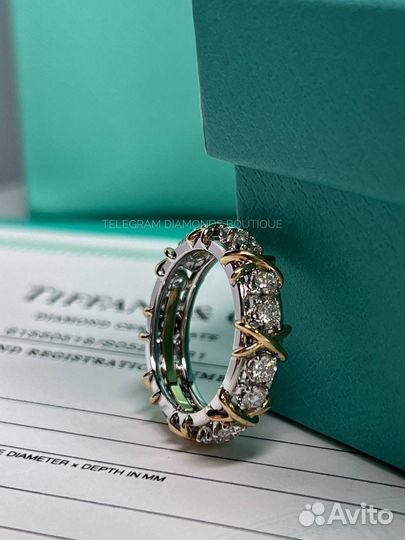 Кольцо Tiffany & Co Schlumberger белое-желтое золо