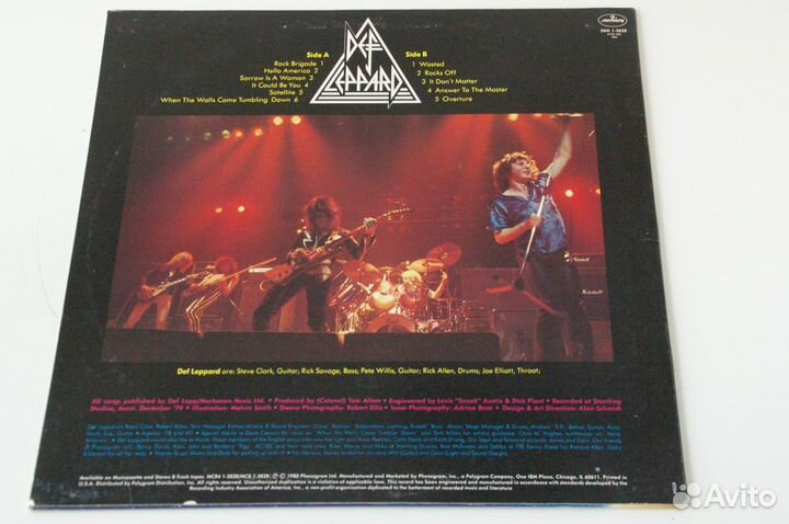 Пластинка Def leppard On Through The Night USA EX