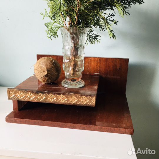 Полка винтажная лковая дерево