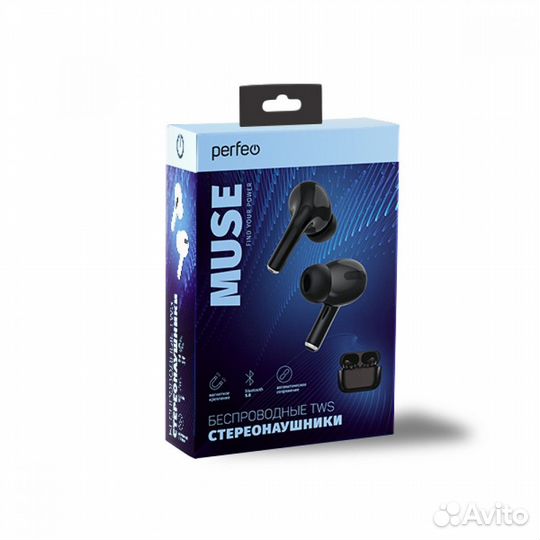 Беспроводные наушники Perfeo TWS muse Black