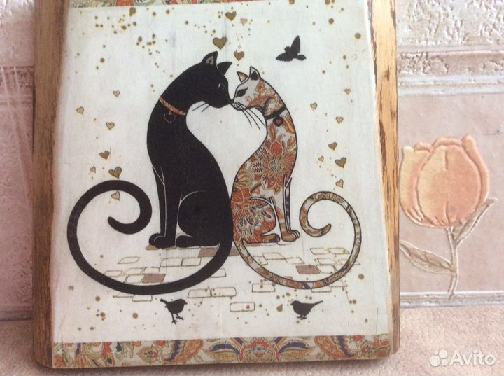 Доска сырная « парижские коты»