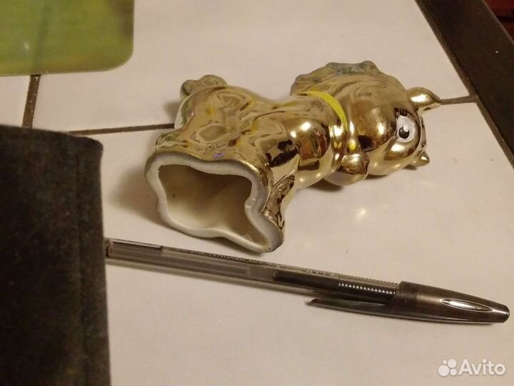 Коник керамический золотой для счастья