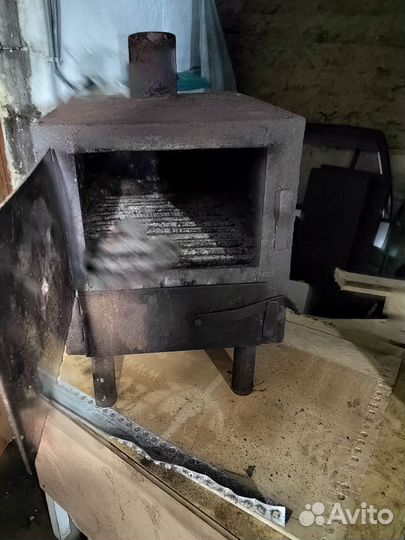 Печка буржуйка в гараж бу