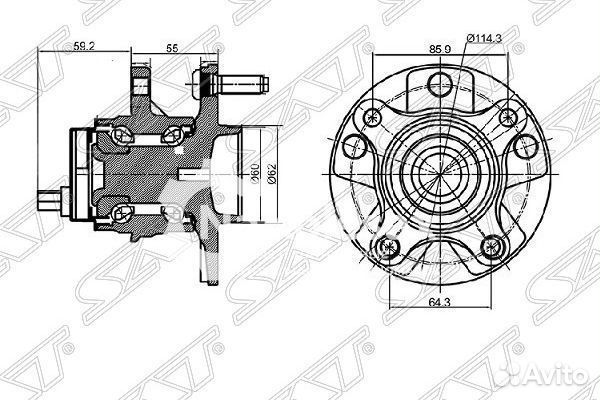 Ступичный узел перед/прав toyota mark X/lexus GS30