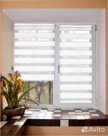 Рулонные шторы зебра