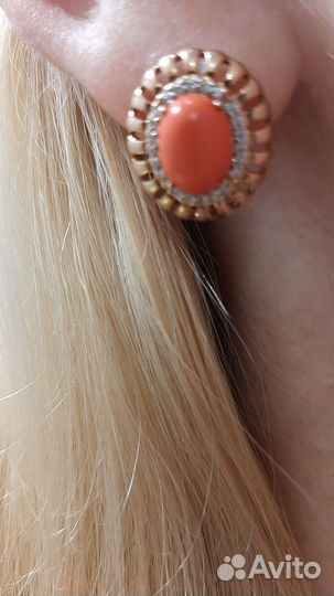 Серьги с кораллом