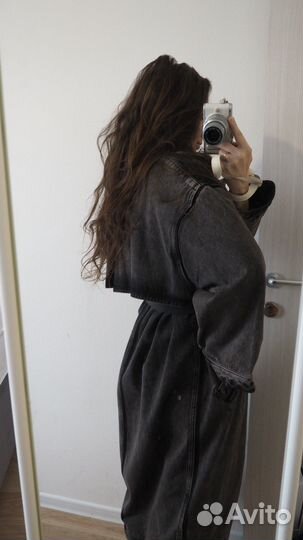 Джинсовый тренч zara новый