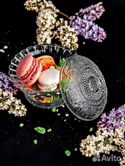 Сахарница с крышкой стекло