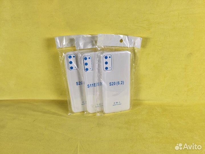 Чехол силиконовый-прозрачный (Samsung S20)