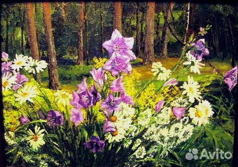 Картина маслом на холсте - цветы