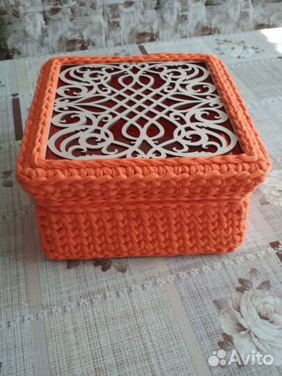 Шкатулка из трикотажной пряжи