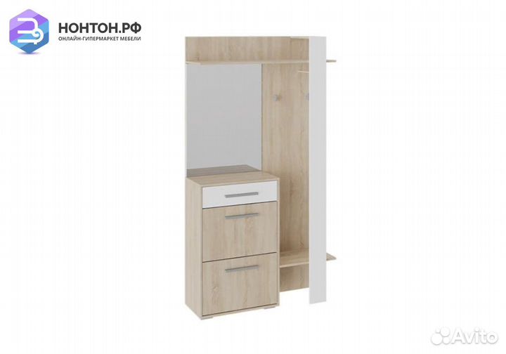 Прихожая Нуар тип 1 дуб сонома / белый ясень