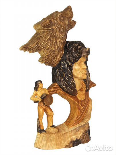 Резное панно из дерева 