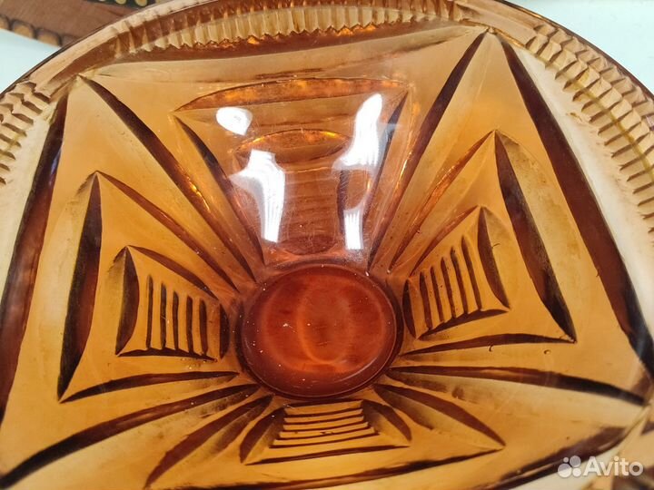 Ваза для фруктов цветное стекло Германия