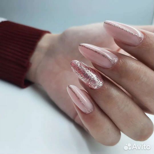 Маникюр+укрепление+гель лак. Наращивание. Педикюр