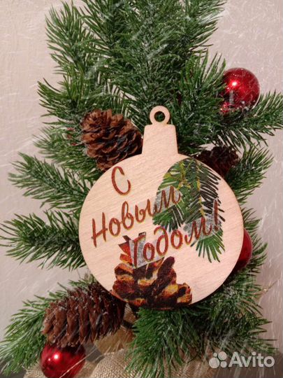 Новогодние украшения из дерева, игрушка