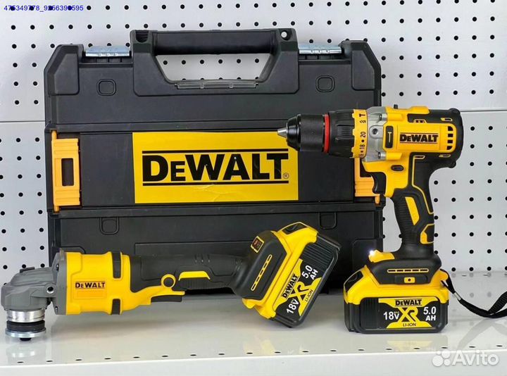 Новый Набор dewalt 2В1 ушм+Шуруповерт с двумя АКБ