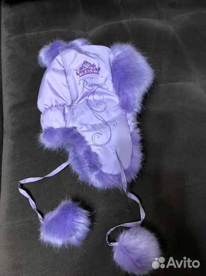Шапка зимняя меховая Disney Рапунцель