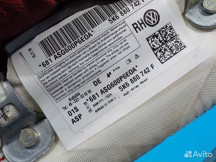 Подушка безопасности боковая правая (шторка) volks