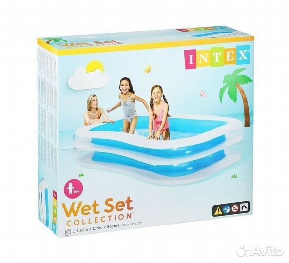 Надувной бассейн Семейный 262 х 175 х 56 см 56483