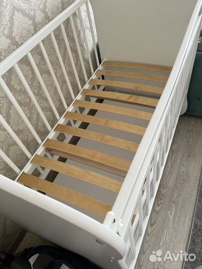 Детская кровать маятниковая с матрасом