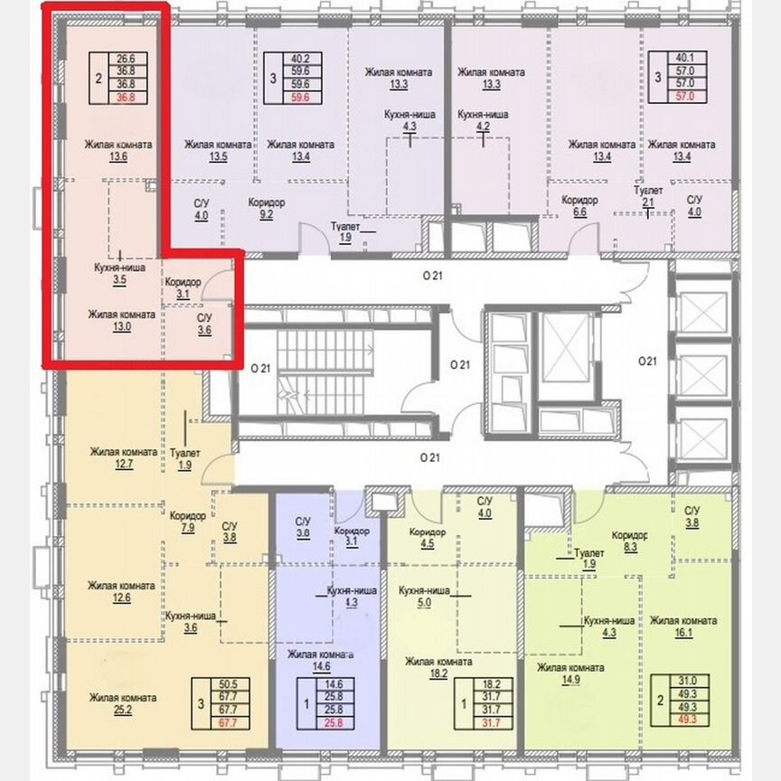 2-к. квартира, 36,8 м², 27/30 эт.