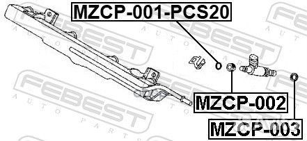 Кольцо уплотнительное форсунки mazda 3/323/626