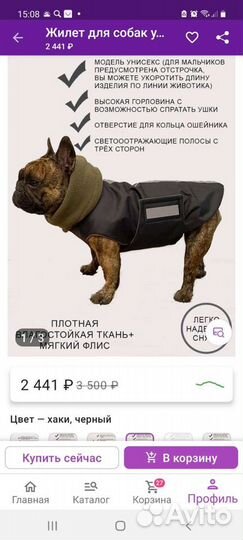 Жилетка для собак