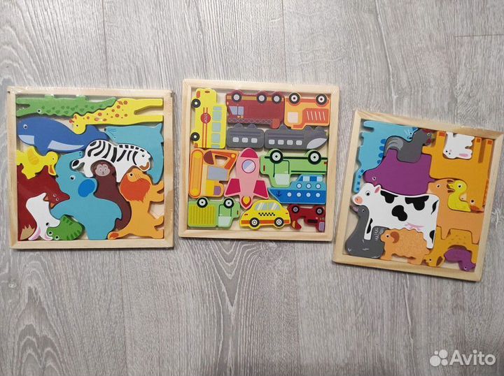 Деревянные пазлы новые