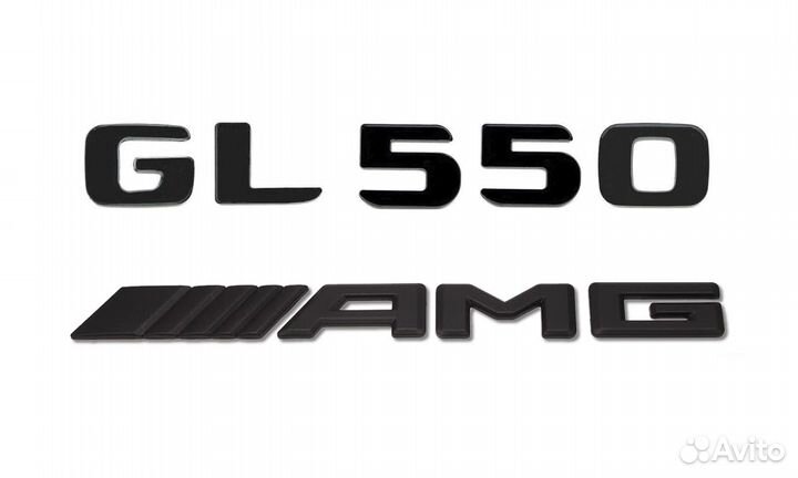 Комплект: шильдик Mercedes GL550 + AMG черный