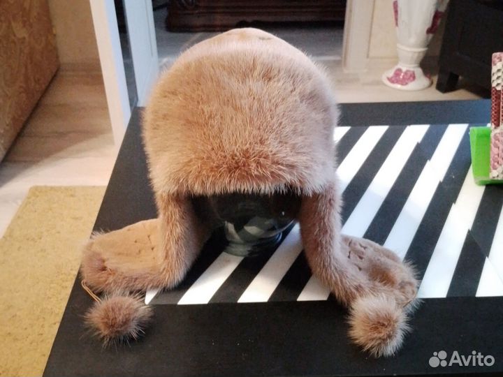 Шапка ушанка норковая женская