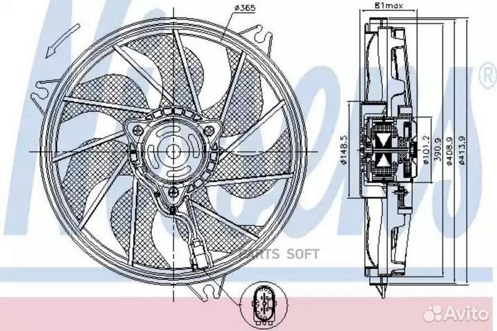Вентилятор peugeot 206 (1999) 2.0