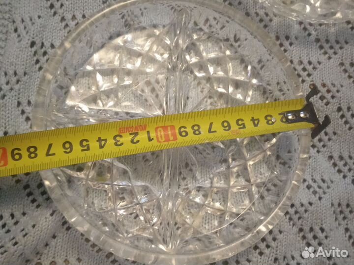 Две менажницы хрусталь СССР ретро винтаж