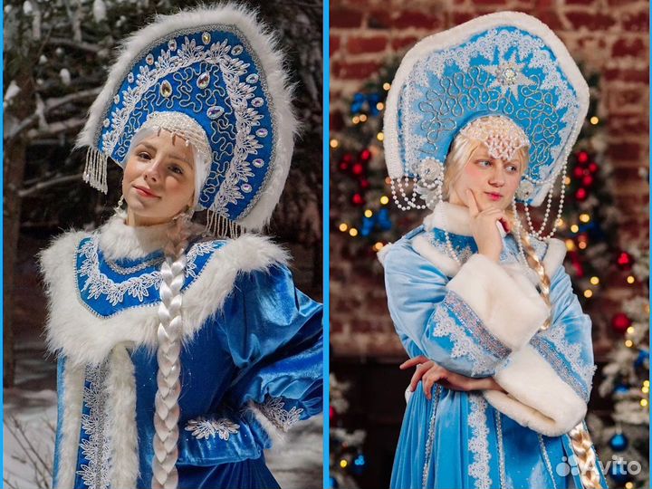 Дед мороз и снегурочка с кроликом и ёжиком