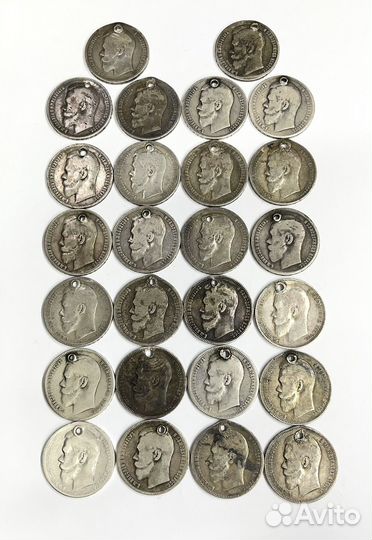 Серебряные рубли для нарядов, нагрудников, монисто
