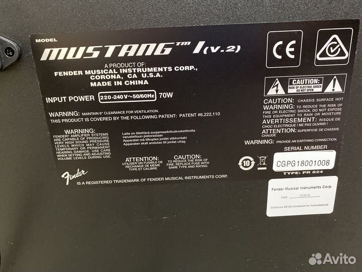 Комбоусилитель fender mustang