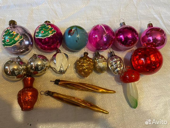 Елочные игрушки СССР стекло