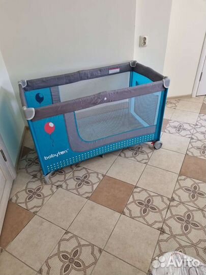 Переносная складная кровать-манеж babyton