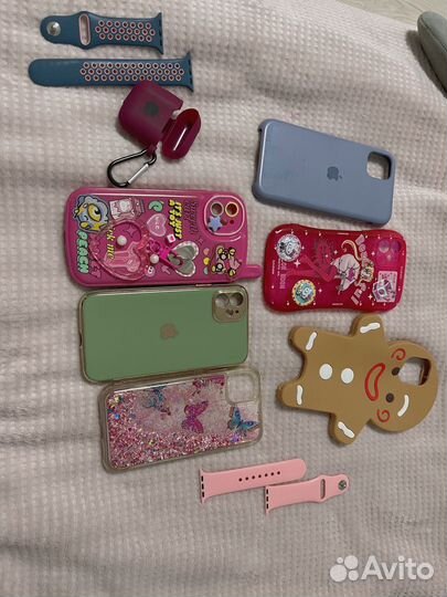 Чехлы на iPhone 11,airpods, apple watch 38 мм