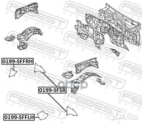 Пыльник передней арки задний 0199sfsr Febest