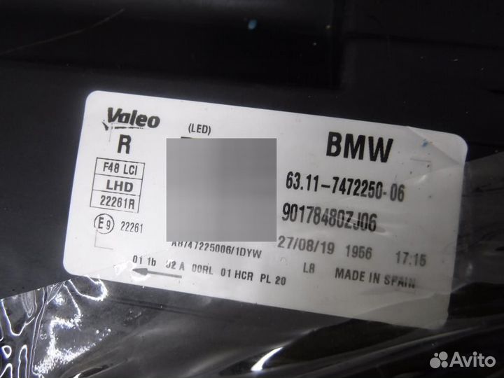 Фара правая BMW X1